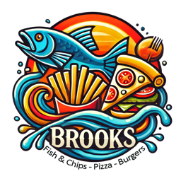 Brooks Fish & Chips/ Brooks Pizza Bar logo.